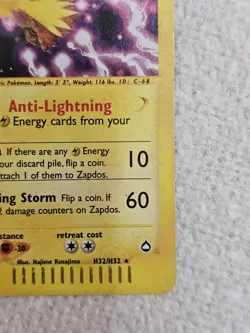 Zapdos H32/H32 Aquapolis Holo Rare vintage pokemon tcg - Image 5