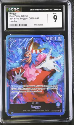 Buggy OP09-042 CGC 9 Mint Sd: Blue Buggy One Piece Card - Image 1