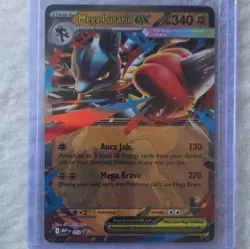 Pokemon card. Mega Lucario EX 012 Me: Mega Evolution Promo Full Art Holo 340 HP - Image 1