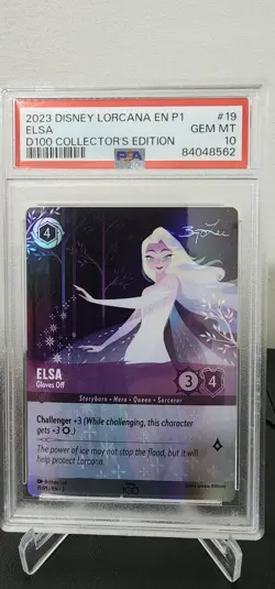 Disney Lorcana ELSA PSA 10 Collectors Edition Card D100 Gloves Off #19 FROZEN - Image 1
