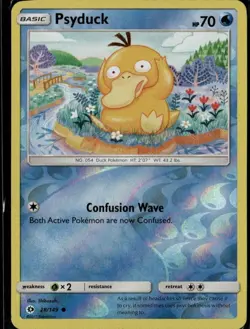 Psyduck Common SM Base Set 28/149 Water Reverse Holo Pokemon Card - Image 1