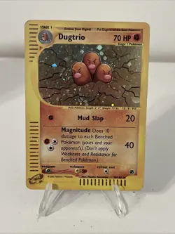 Dugtrio Expedition Holo 10/165 Pokemon Card MP With Swirl - Image 1