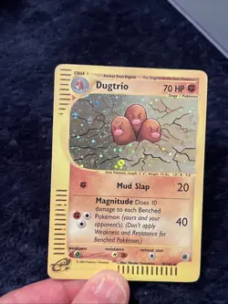 Dugtrio Expedition Holo 10/165 Pokemon Card MP With Swirl - Image 3