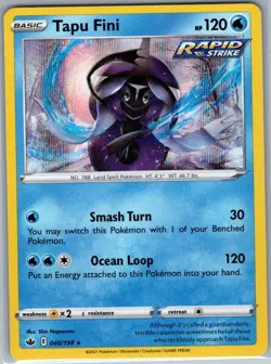 Tapu Fini 040/198 Holo SWSH06: Chilling Reign - Pokemon Card - NM - Image 1