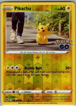 Pikachu 027/078 Reverse Holo Pokemon GO - Pokemon Card - NM - Image 1