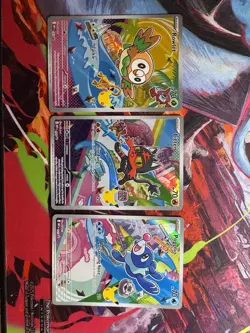 Pokemon First Partner Illustration Rowlet 043 Litten 044 Popplio 045 - Image 1