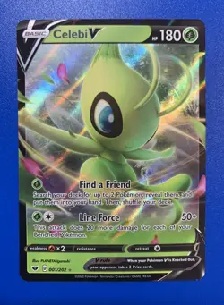 2020 Pokemon, Sword & Shield, #1/202 Celebi V, Holo Ultra Rare - Image 1
