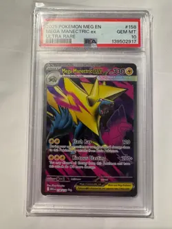 Mega Manectric Ex 158/132 Mega Evolution Ultra Rare Pokemon TCG PSA 10 Gem Mint - Image 1