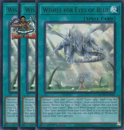 Yugioh! 3x Wishes for Eyes of Blue SDWD-EN042 Ultra Rare 1st Ed NM - Image 1