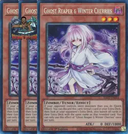 Yugioh! 3x Ghost Reaper & Winter Cherries Alt RA03-EN014 Collector's Rare NM - Image 1