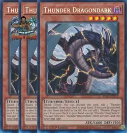 Yugioh! 3x Thunder Dragondark RA03-EN018 Collector's Rare 1st Ed NM - Image 1