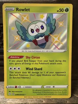 Rowlet SV001/SV122 Shining Fates: Shiny Vault Holo Pokemon TCG - NM - Image 1