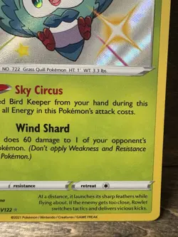 Rowlet SV001/SV122 Shining Fates: Shiny Vault Holo Pokemon TCG - NM - Image 3
