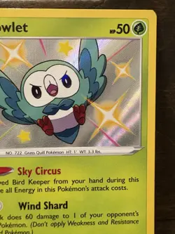 Rowlet SV001/SV122 Shining Fates: Shiny Vault Holo Pokemon TCG - NM - Image 5