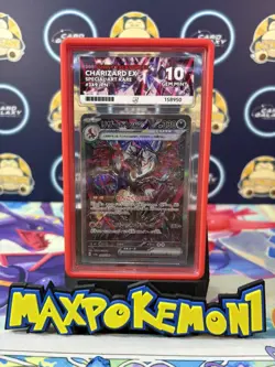 Pokemon TCG Charizard EX 349/190 SAR Shiny Treasure SV4A 2023 ACE 10 - Image 1