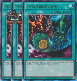 Yugioh! 3x Polymerization Alt Art RA03-EN051 Ultimate Rare 1st Ed NM - Image 1