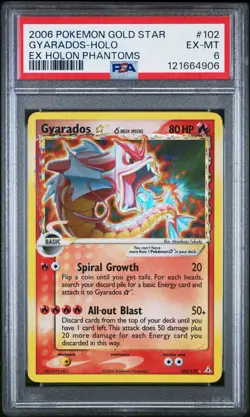 2006 POKEMON EX HOLON PHANTOMS GOLD STAR #102 GYARADOS-HOLO PSA 6 - Image 1