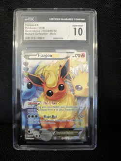 Pokemon TCG Flareon EX RC28/RC32 Generations CGC 10 GEM MINT - Image 1