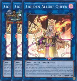 Yugioh! 3x Golden Allure Queen MZTM-EN058 Super Rare 1st Ed NM - Image 1