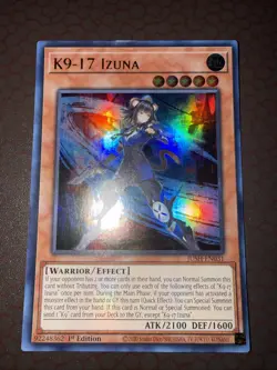 Yu-Gi-Oh! K9-17 Izuna - JUSH-EN031- Ultra Rare - 1st Edition LP! - Image 1
