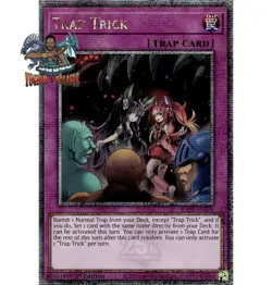 Yugioh! 1x Trap Trick RA03-EN078 Quarter Century Secret Rare 1st Ed NM - Image 1
