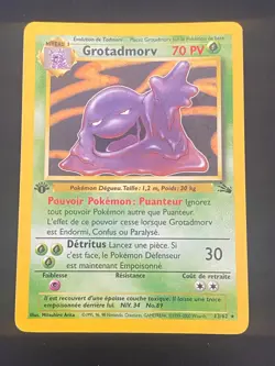 CARTE POKEMON GROTADMORV 13/62 EDITION 1 FR HOLO WIZARDS FOSSILE - EXC - Image 1