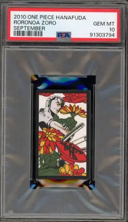 One Piece 2010 Roronoa Zoro September One Piece Hanafuda GEM MINT PSA 10 - Image 1