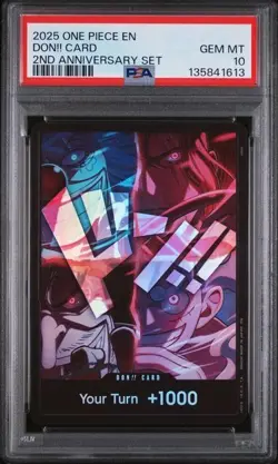 2025 ONE PIECE ENGLISH VERSION 2ND ANNIVERSARY SET DON!! CARD PSA 10 - Image 1