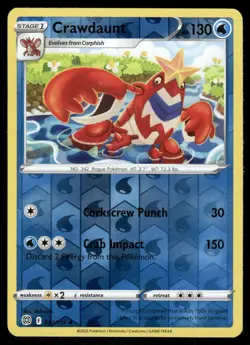 Crawdaunt 033/172 - Brilliant Stars - Reverse Holo Uncommon LP - Image 1