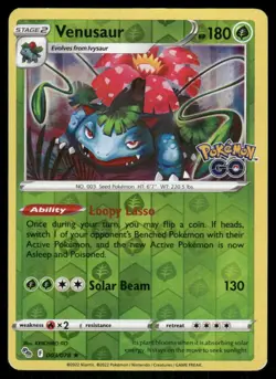 Venusaur 003/078 - Holo Pokemon GO - Reverse Holo Rare MP - Image 1