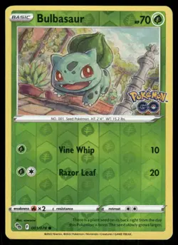 Bulbasaur 001/078 - Pokemon GO - Reverse Holo Common MP - Image 1