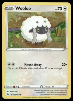Wooloo 222/264 - Fusion Strike - Holo Common MP - Image 1
