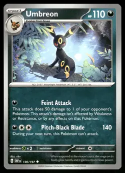 Umbreon 130/197 - Obsidian Flames - Uncommon NM - Image 1