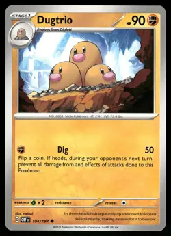 Dugtrio 104/197 - Obsidian Flames - Uncommon NM - Image 1