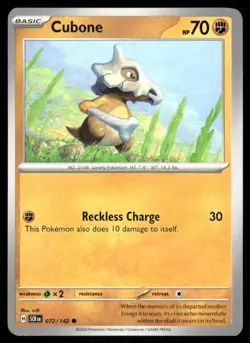 Cubone 72/142 - Stellar Crown - Common NM - Image 1