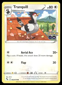 Tranquill 062/078 - Pokemon GO - Common LP - Image 1