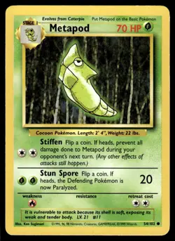 Metapod 54/102 - Base Set Unlimited - Common MP - Image 1