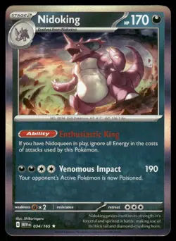 Nidoking 034/165 - 151 - Holo Rare NM - Image 1
