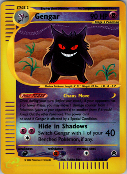 Gengar Pokemon TCG Expedition Base Set Reverse Holo Rare Card 13/165 MP - Image 1