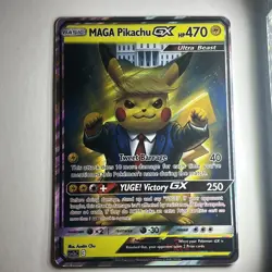 MAGA Pikachu GX Holo ART Card, Full Art, This Is NOT A Pokemon Game card - Image 1