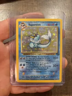 Pokemon Vaporeon 12/64 Jungle Holo Rare Unlimited LP - Image 1