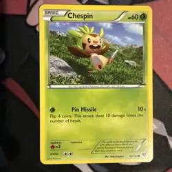 Pokemon TCG LP XY Base Set Chespin 12/146 - Image 1