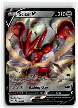 2020 Pokemon - Darkness Ablaze Scizor V #118/189 - Image 1
