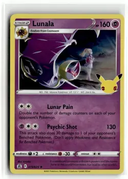 2021 Pokemon Sword & Shield - Celebrations Lunala #15/025 - Image 1