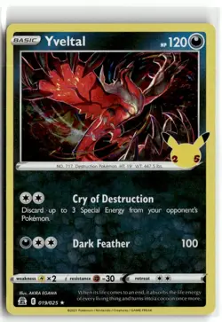 2021 Pokemon Sword & Shield - Celebrations Yveltal #19/25 - Image 1