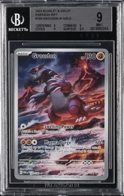 2023 POKEMON PAR EN-PARADOX RIFT ILLUSTRATION RARE #199 GROUDON BGS 9 - Image 1