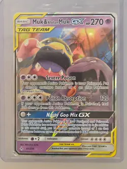 Pokemon Muk & Alolan Muk GX Holo Ultra Rare SM - Unbroken Bonds 61/214 NM - Image 1