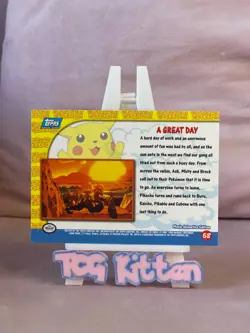 1999 Topps Pokemon - A Great Day- #58 - Non-Holo - Pikachu's Vacation TCGKITTEN - Image 2