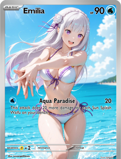 LoveangelGames-Season 2- Custom Card- Waifu Universe- Emilia-Sunsplash - Image 1