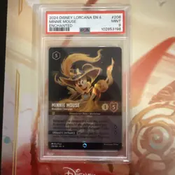 Disney Lorcana Minnie Mouse Musketeer Champion 206/204 Enchanted PSA 9 MINT - Image 2